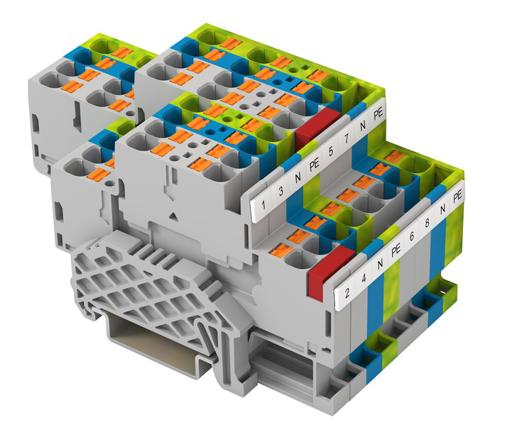 Push-in two-level terminal blocks: Compact, space-saving for 4-mm² wires